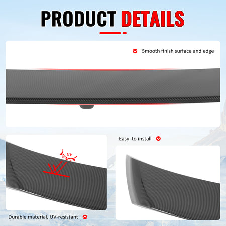 Fits 26-27 Toyota RAV4 XA60 GR Sport Carbon Fiber Print Window Roof Spoiler ABS