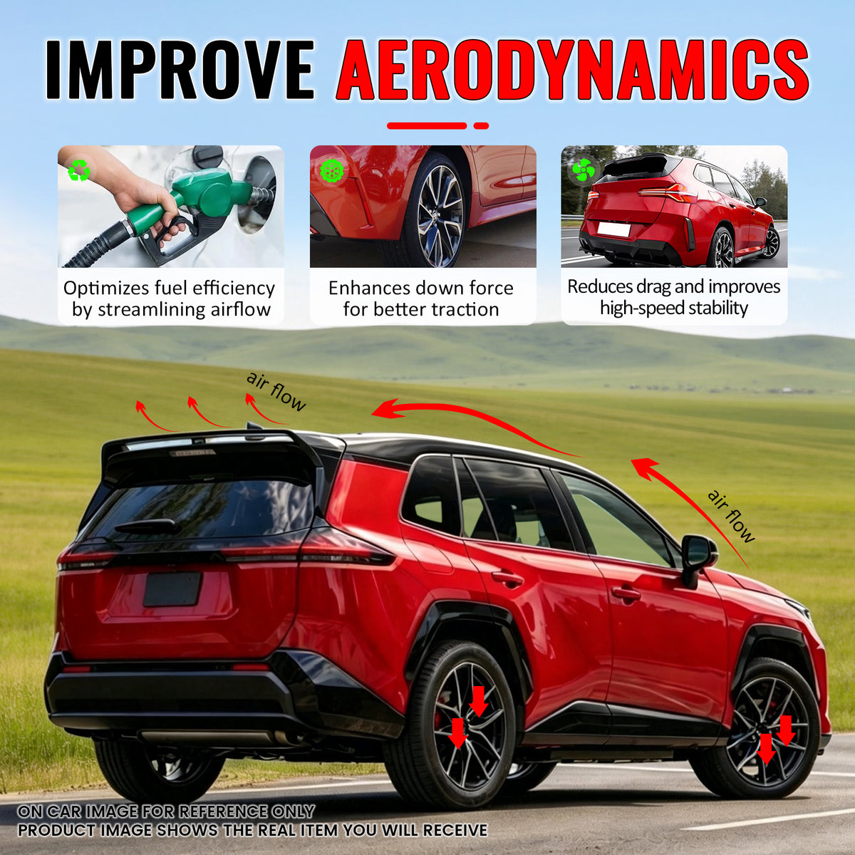 Fits 26-27 Toyota RAV4 XA60 GR Sport Carbon Fiber Print Window Roof Spoiler ABS