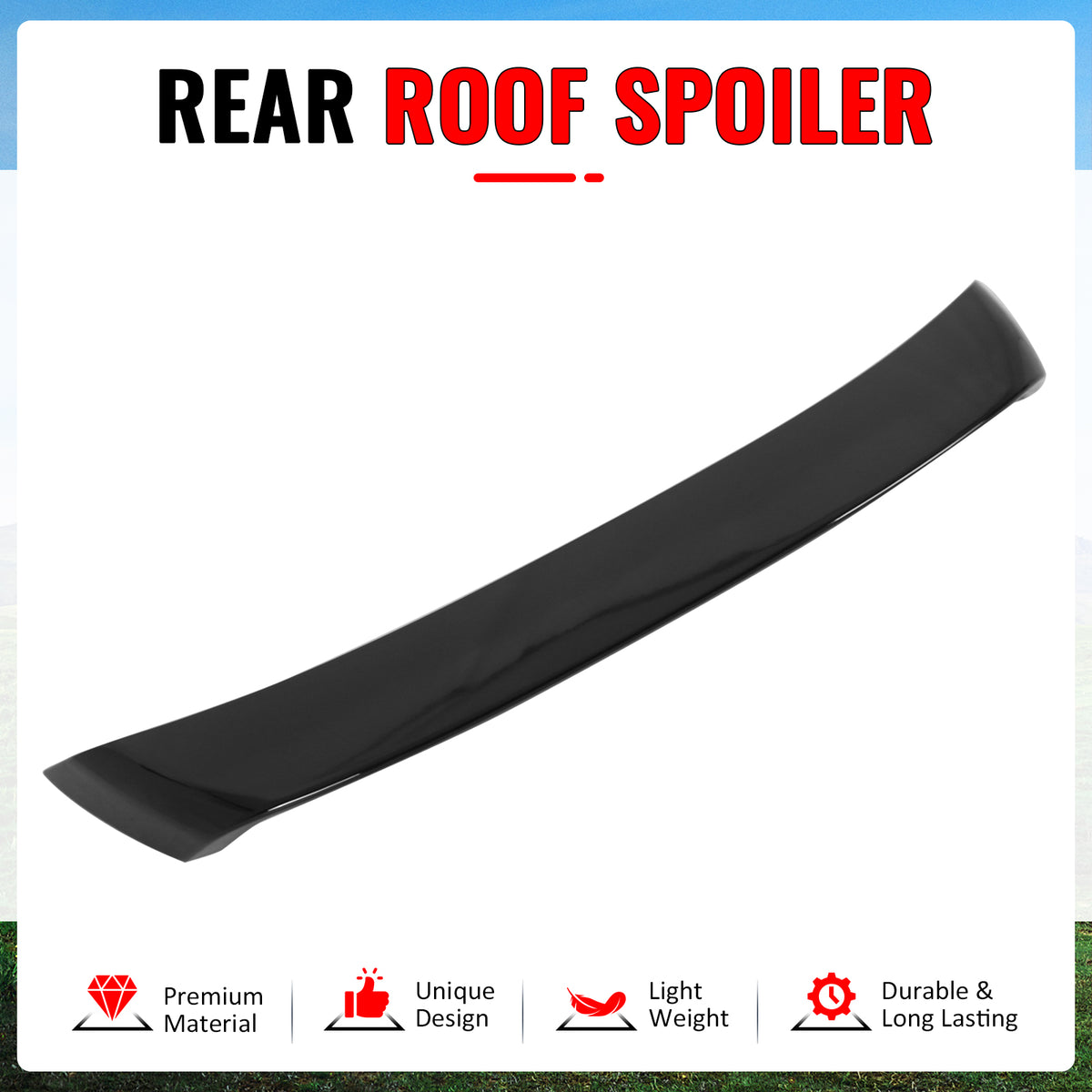 Fits 26-27 Toyota RAV4 XA60 GR Sport Gloss Black Window Roof Spoiler Wing ABS