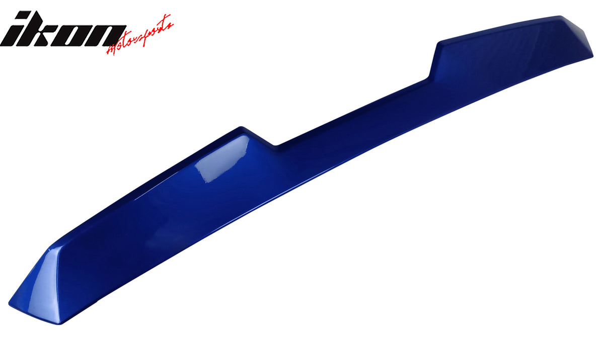 IKON MOTORSPORTS, Rear Window Roof Spoiler Compatible with 2022-2026 Subaru BRZ Toyota GR86, V Style Painted #K7X Wr Blue Pearl ABS Plastic Top Roofline Windshield Visor Spoiler Wing
