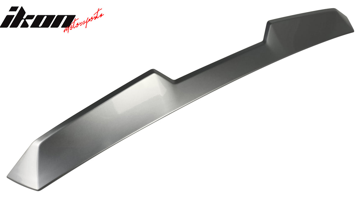 IKON MOTORSPORTS, Rear Window Roof Spoiler Compatible with 2022-2026 Subaru BRZ Toyota GR86, V Style Painted #P8Y Pavement Metallic ABS Plastic Top Roofline Windshield Visor Spoiler Wing