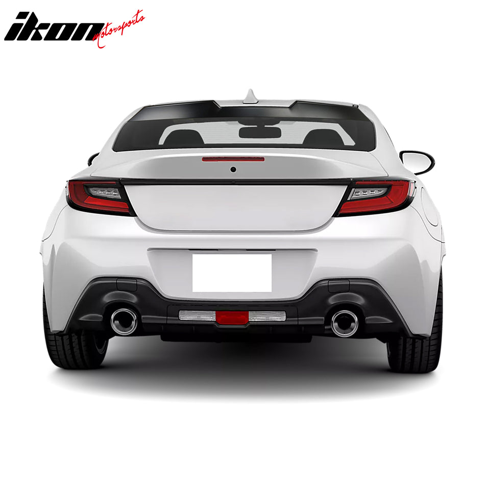 IKON MOTORSPORTS, Roof Spoiler Compatible With 2022-2024 Subaru BRZ Toyota GR86, ABS Plastic V Style Rear Window Visor Spoiler Wing