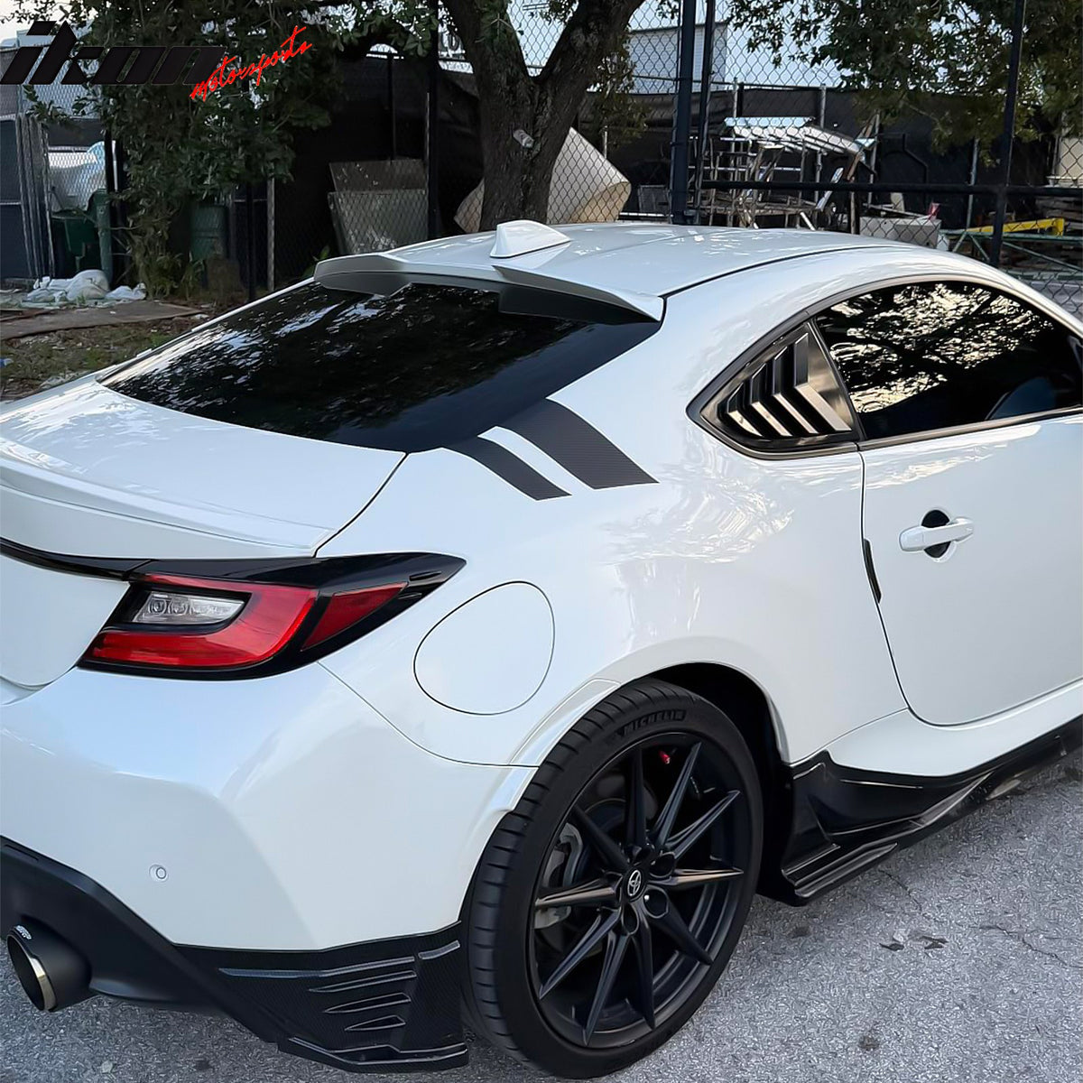 Fits 22-26 Toyota GR86/Subaru BRZ V Style Rear Roof Spoiler Painted #K1X White