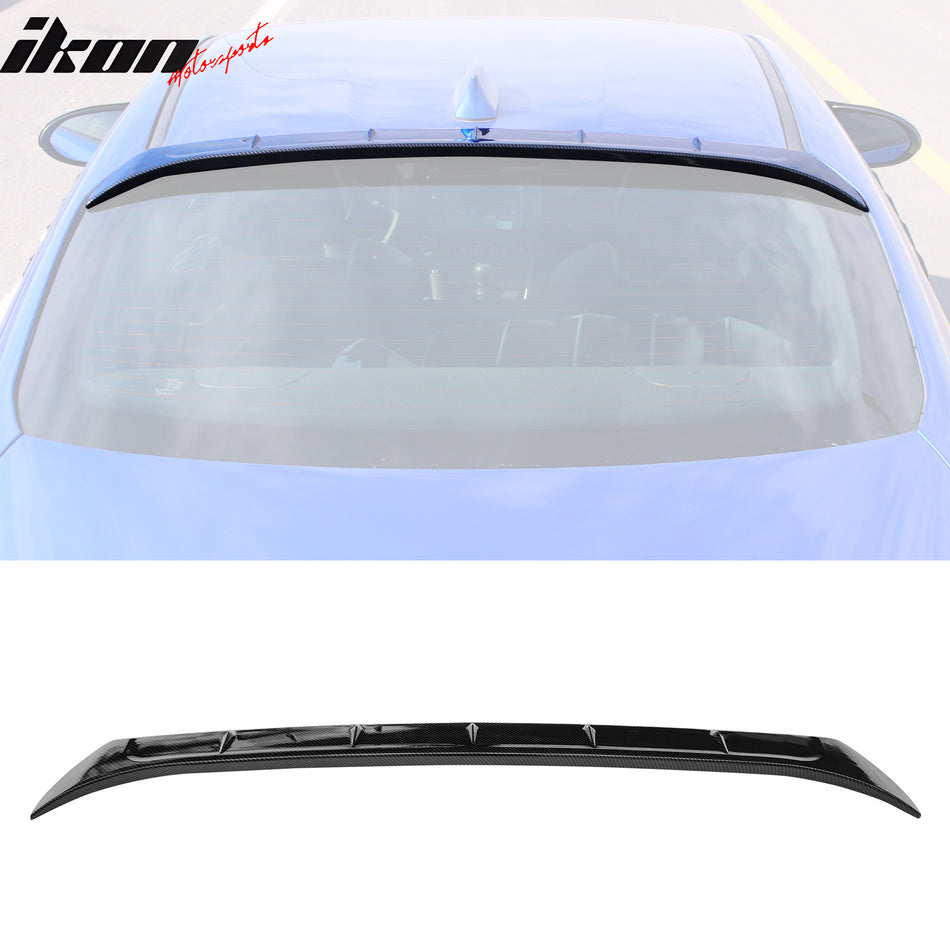 IKON MOTORSPORTS, Rear Window Roof Spoiler Compatible with 2022-2024 Subaru BRZ & Toyota GR86, V Style ABS Top Roofline Windshield Visor Spoiler Wing