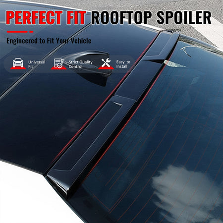 Fits 2019-2022 Toyota Avalon Roof Spoiler IKON Gloss Black ABS