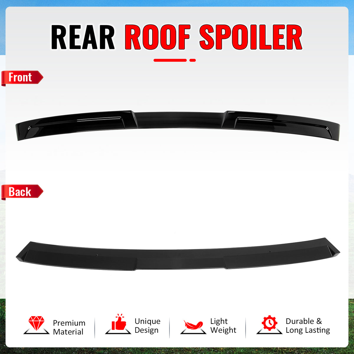For 19-22 Toyota Avalon IKON Style Gloss Black Rear Window Roof Spoiler Wing ABS