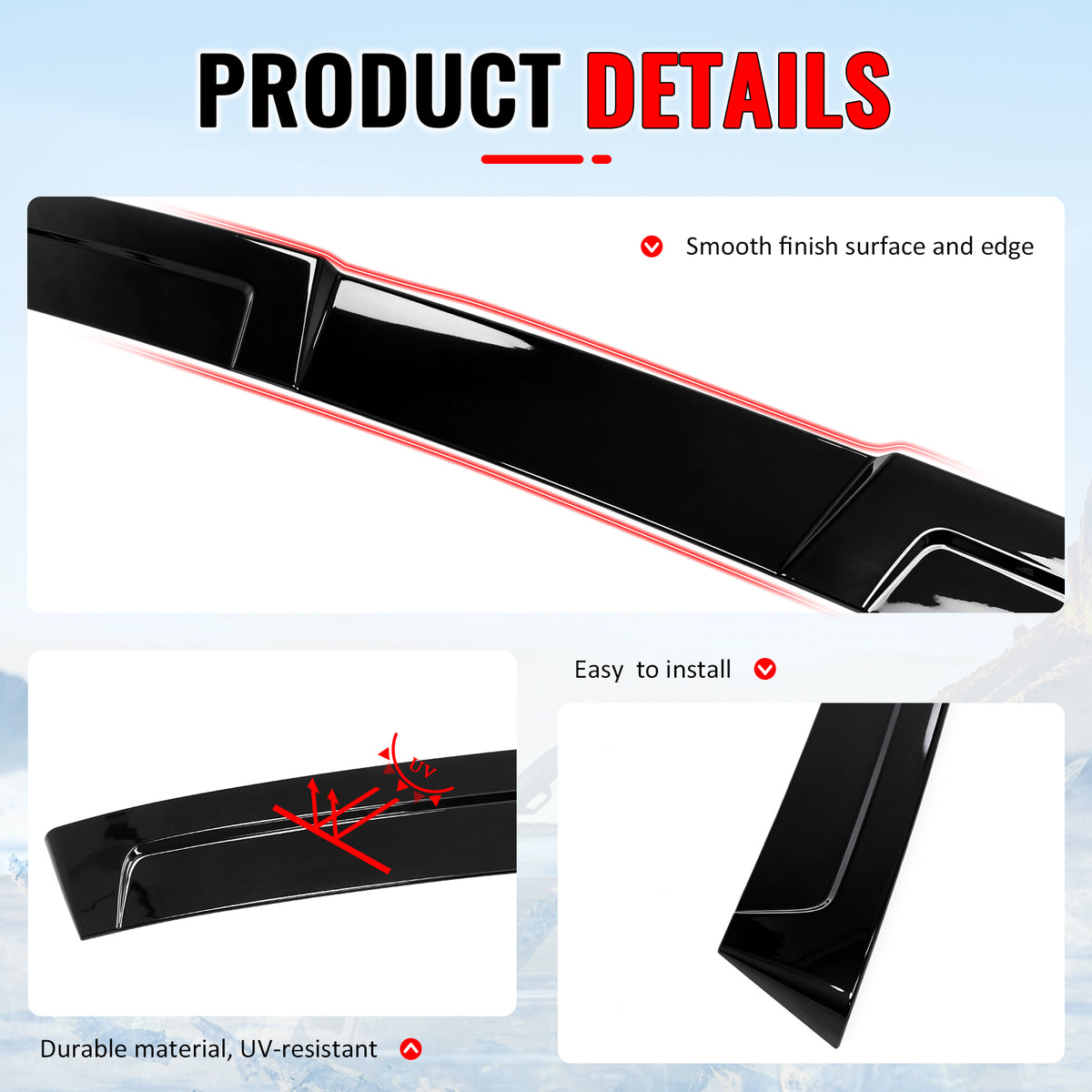 For 19-22 Toyota Avalon IKON Style Gloss Black Rear Window Roof Spoiler Wing ABS