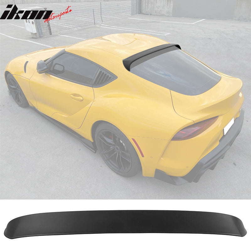 IKON MOTORSPORTS, Roof Spoiler Compatible With 2020-2023 Toyota GR Supra A90, Rear Roof Window Spoiler Wing Added on Bodykit Replacement IKON Style PP Polypropylene, 2021 2022