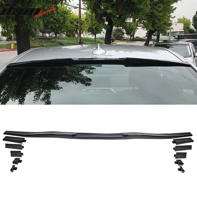 Universal Fitment Gloss Black Adjustable Rear Top Roof Spoiler Lip ABS