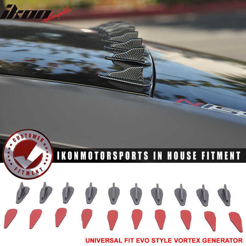 Vortex Spoiler Jet Engine Universal Spoiler Vortex Generator Adhesive Shark Fin EVO Style 10Pcs ...