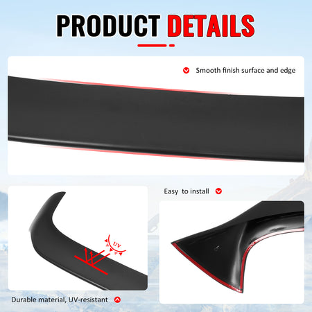 Fits 22-25 VW MK8 Golf GTI ES Style Rear Roof Spoiler Wing Lip ABS