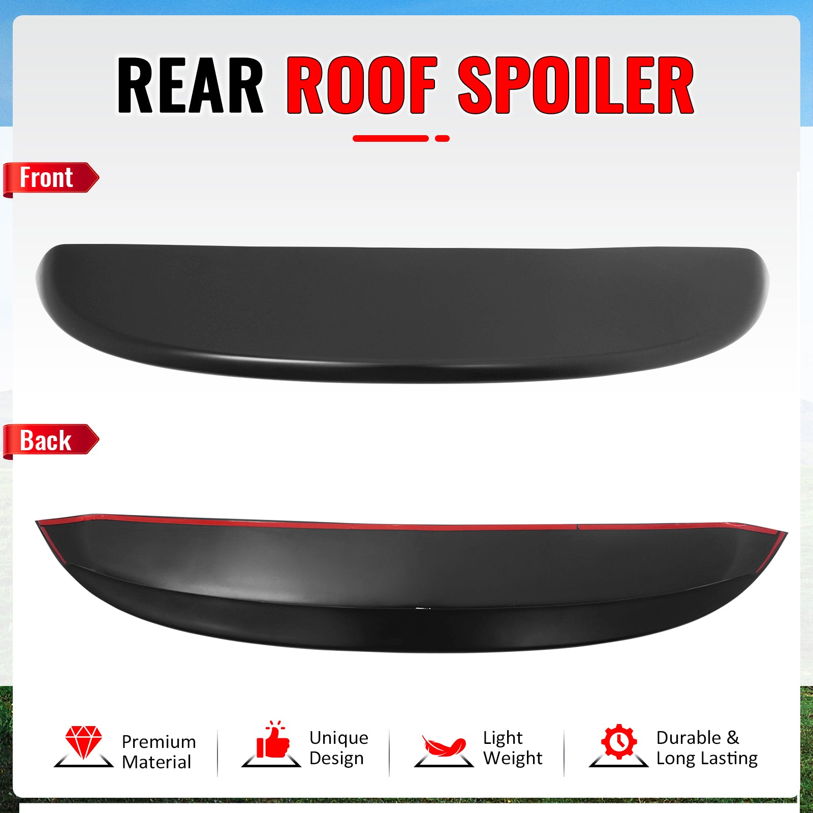 Fits 99-06 Volkswagen MK4 Golf ES Style Rear Roof Spoiler Lip ABS