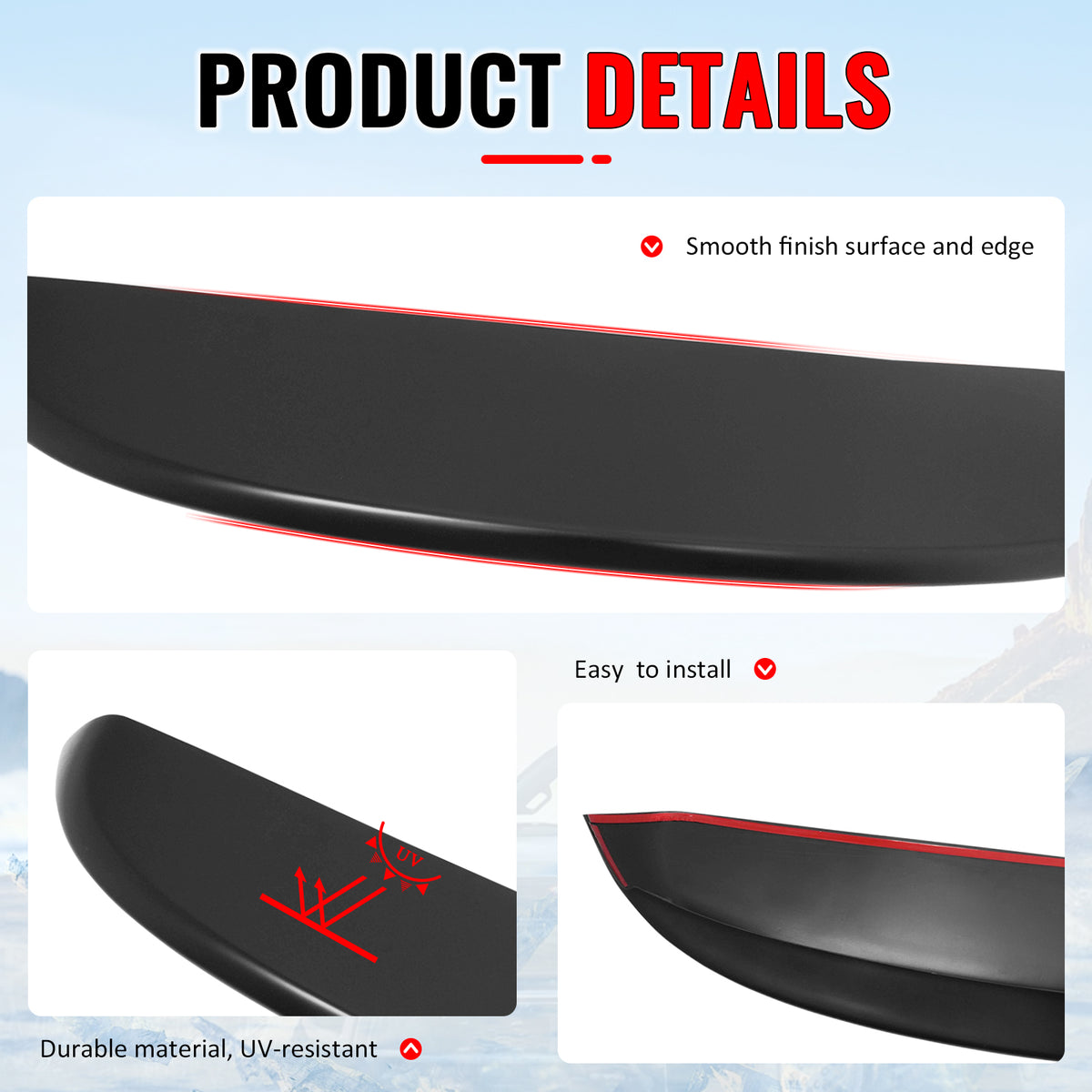 Fits 99-06 Volkswagen MK4 Golf ES Style Rear Roof Spoiler Lip ABS