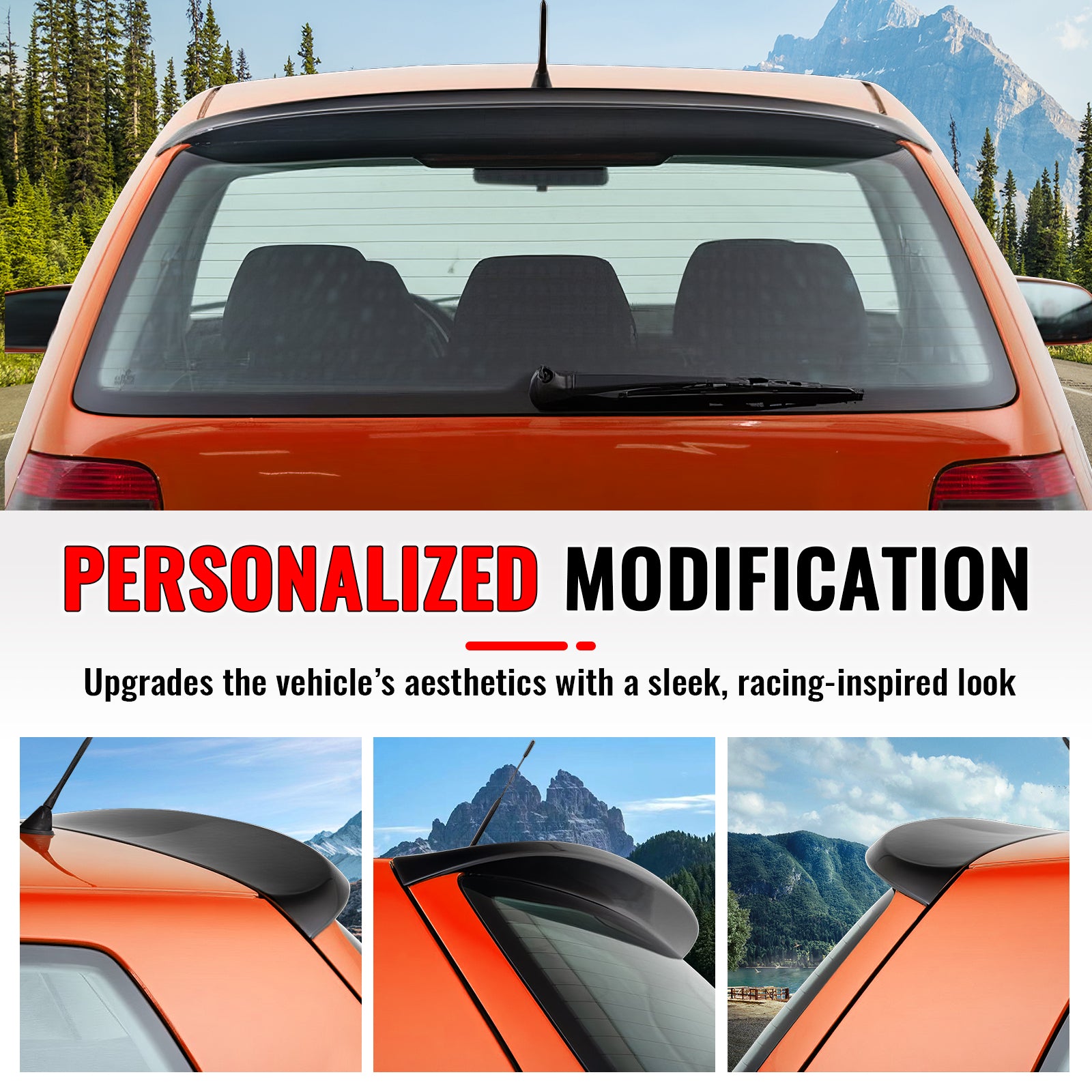 Fits 99-06 Volkswagen MK4 Golf ES Style Rear Roof Spoiler Lip ABS