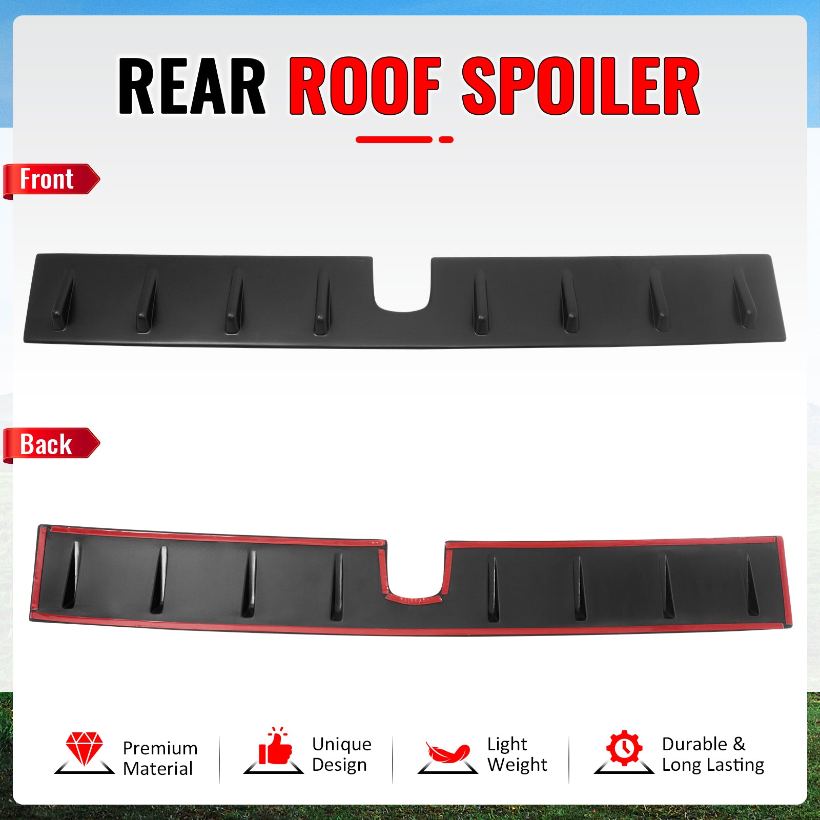 For 22-25 Subaru BRZ 22-26 GR86 OE Style Roof Vortex Spoiler Fin ABS