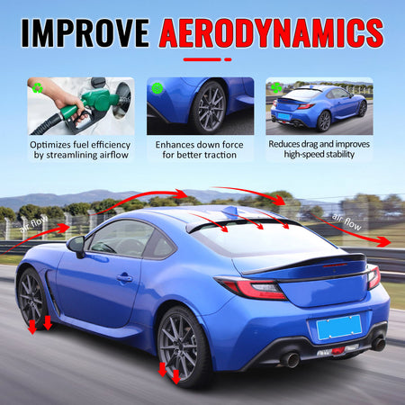 Fits 16-21 Honda Civic Sedan JDM Style Rear Roof Spoiler Lip Carbon Fiber Print