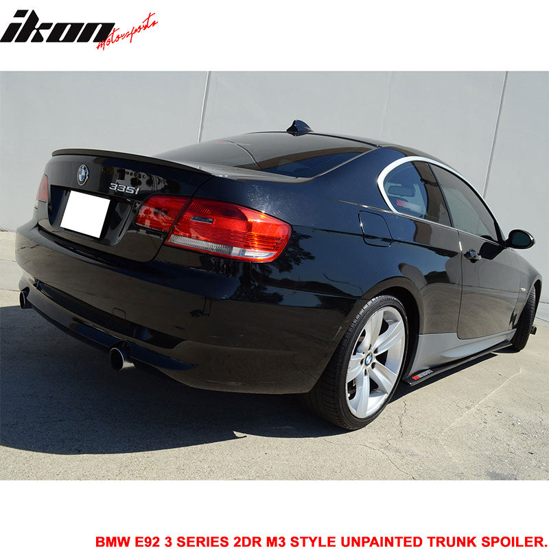 Fits 07-13 BMW E92 3 Series 2Dr M3 Type Unpainted Trunk Spoiler - ABS
