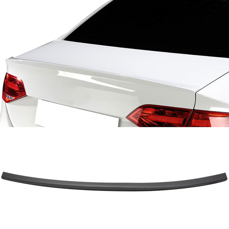 IKON MOTORSPORTS, Trunk Spoiler Compatible With 2009-2013 Audi A4 All Models, RG Style Unpainted Black PU Rear Spoiler Wing Tail Lid Finnisher Deck Lip, 2010 2011 2012