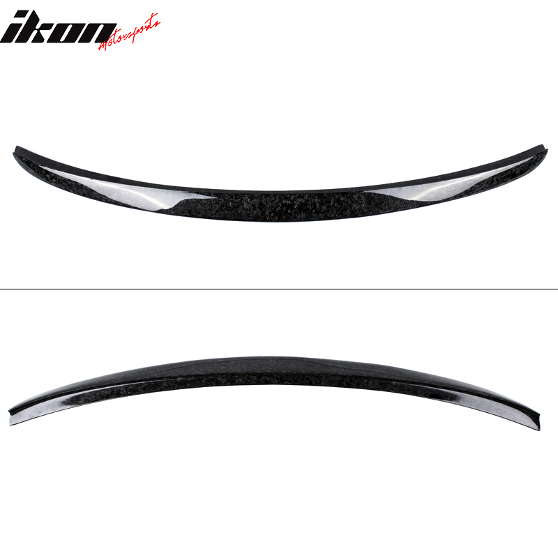 IKON MOTORSPORTS, Trunk Spoiler Compatible With 2017-2020 Audi A4 B9 , Matte Forged Carbon Fiber S4 Style Rear Spoiler Wing, 2018 2019