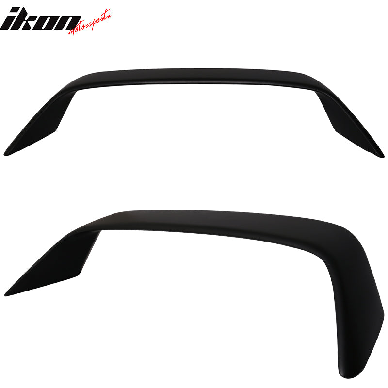 Trunk Spoiler Compatible With 2006-2010 Honda Civic Coupe, TR Unpainted Black ABS Rear Wing by IKON MOTORSPORTS, 2007 2008 2009