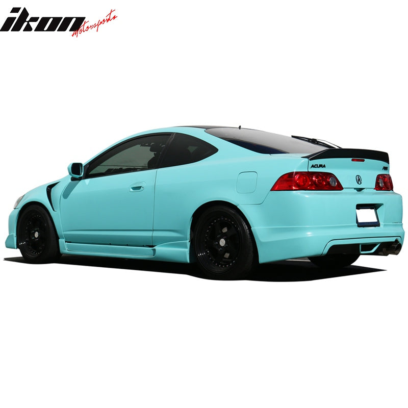 IKON MOTORSPORTS, Trunk Spoiler Compatible with 2002-2006 Acura RSX, IKON Style PP Polypropylene Duckbill Type Rear Trunk Lid Spoiler Wing Lip