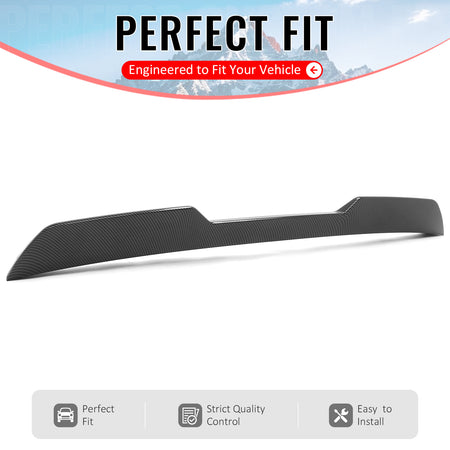 IKON MOTORSPORTS, Trunk Spoiler Compatible with 2002-2006 Acura RSX, JDM Duckbill Style Carbon Fiber Print ABS Rear Trunk Lid Spoiler Wing Lip