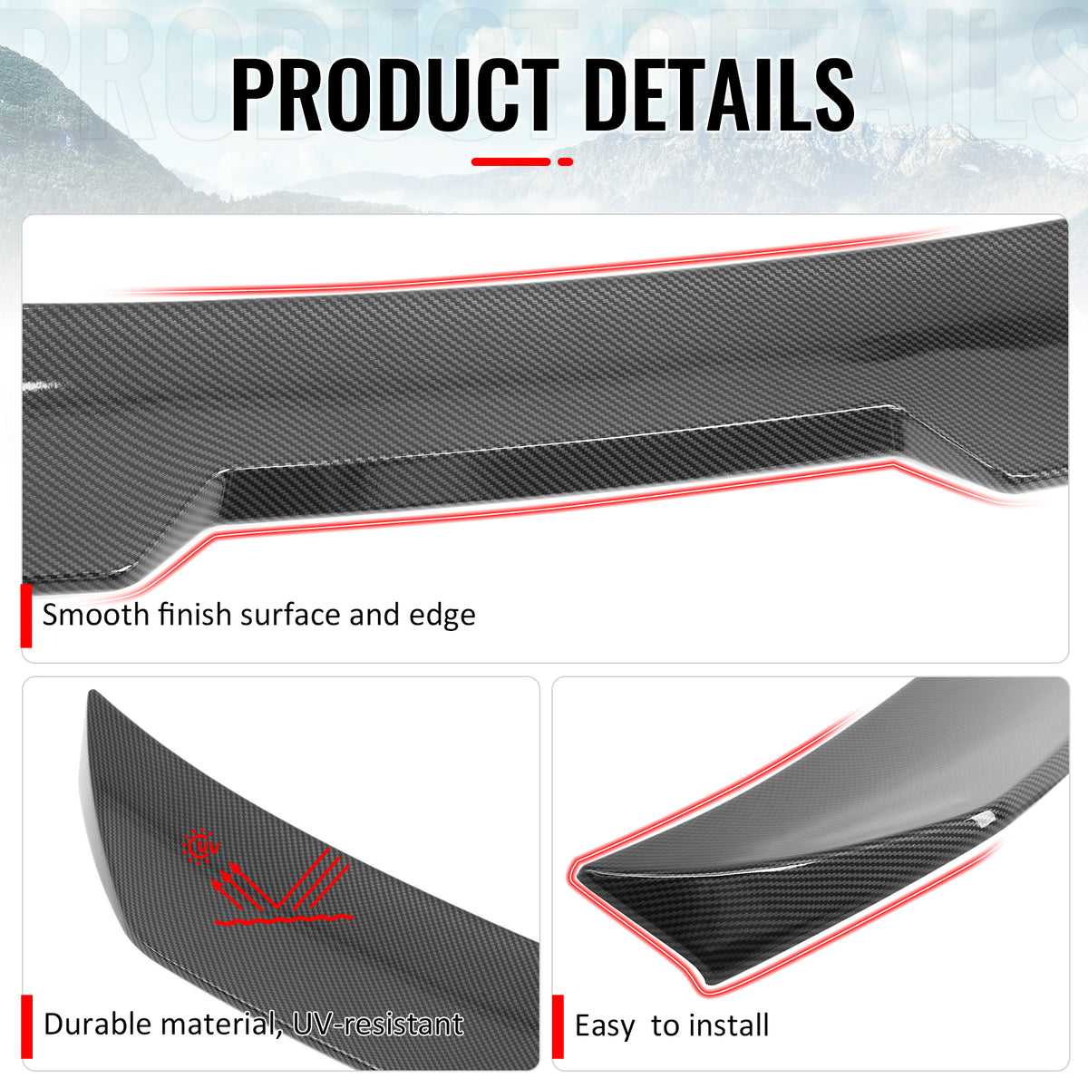 Fits 02-06 Acura RSX JDM Duckbill Rear Trunk Spoiler Wing Carbon Fiber Print ABS