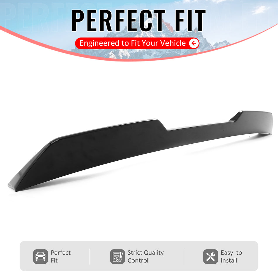 IKON MOTORSPORTS, Trunk Spoiler Compatible with 2002-2006 Acura RSX, JDM Duckbill Style Gloss Black ABS Rear Trunk Lid Spoiler Wing Lip