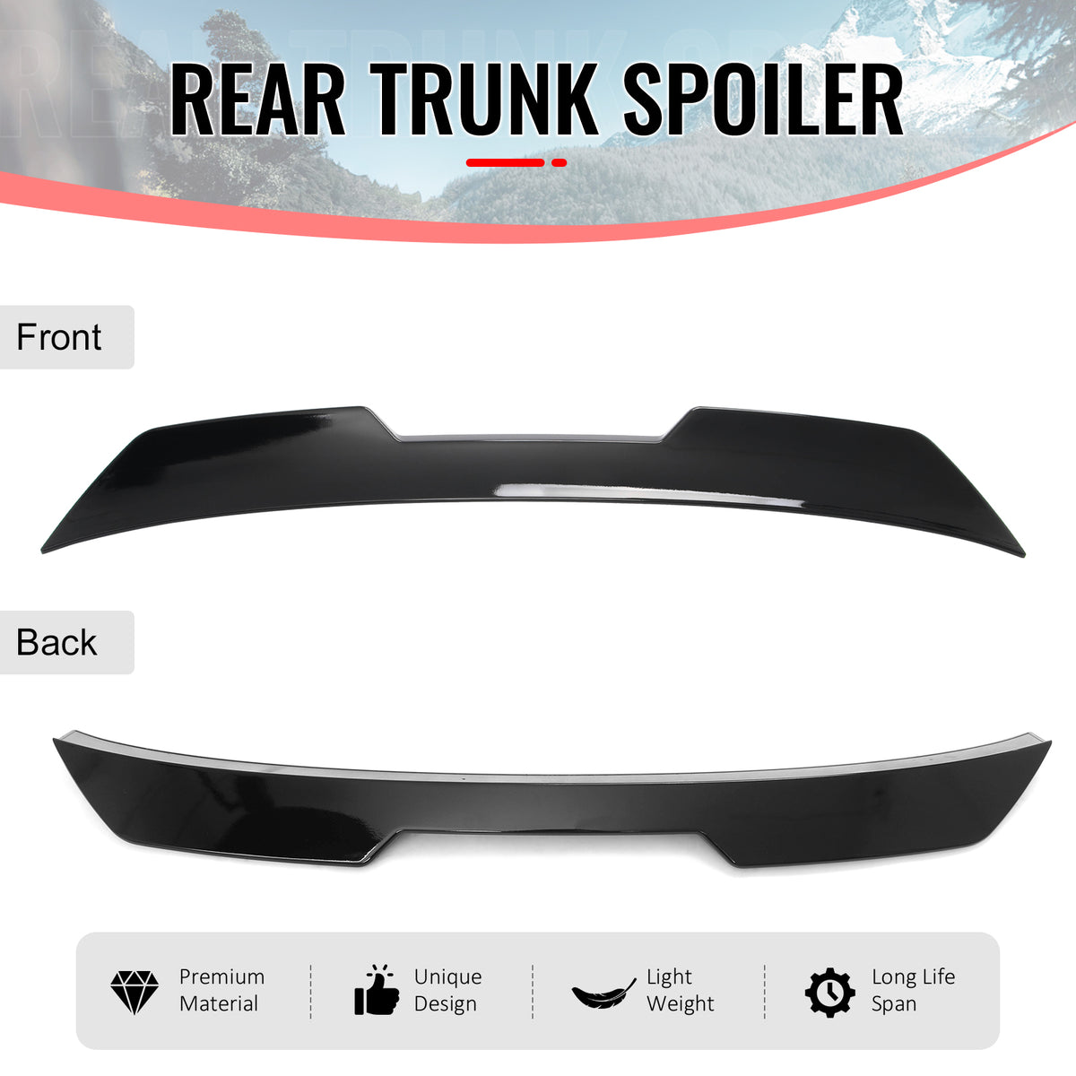 Fits 02-06 Acura RSX JDM Duckbill Trunk Spoiler Rear Tail Wing Gloss Black ABS