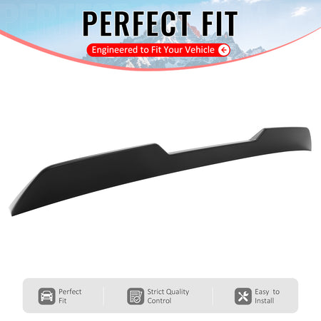 IKON MOTORSPORTS, Trunk Spoiler Compatible with 2002-2006 Acura RSX, JDM Duckbill Style Primer Black ABS Rear Trunk Lid Spoiler Wing Lip