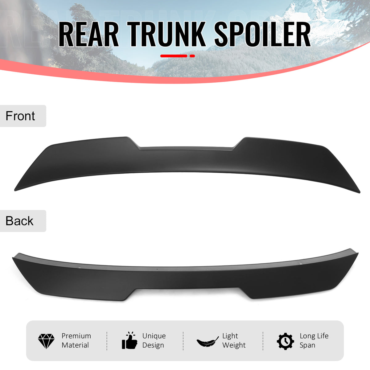 Fits 02-06 Acura RSX JDM Duckbill Trunk Spoiler Rear Tail Wing Primer Black ABS
