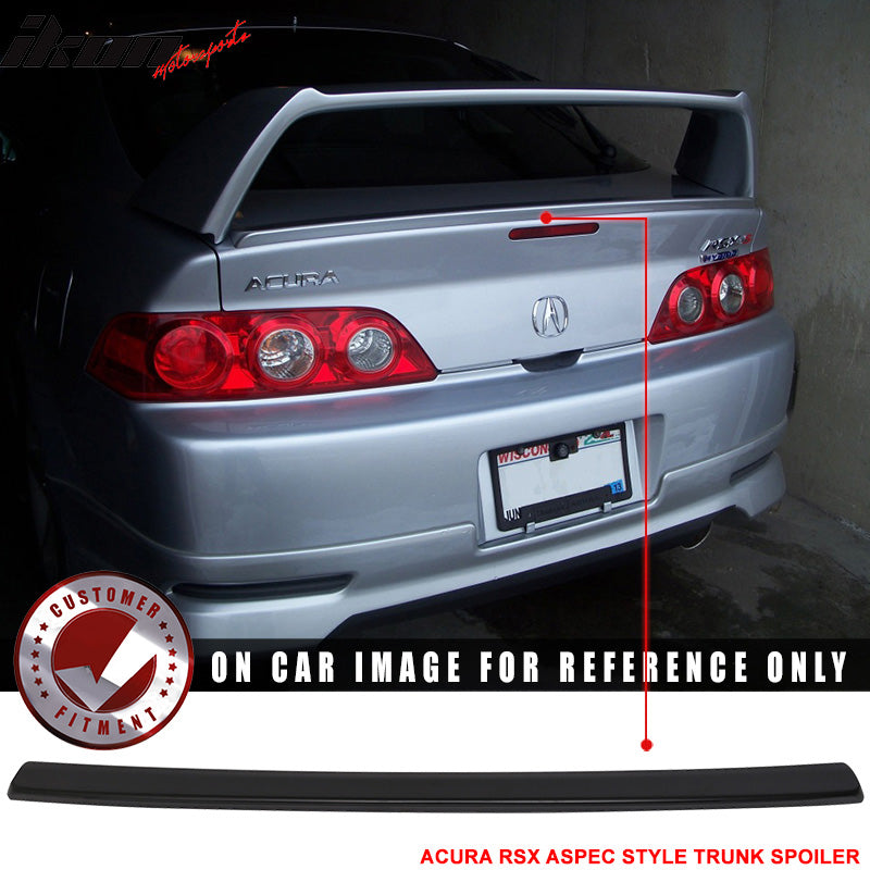 Trunk Spoiler Compatible With 2002-2006 Acura RSX DC5, Aspec Style Trunk Lid & TR TR Style ABS Boot Lip Rear Spoiler Wing Add On Deck Lid By IKON MOTORSPORTS, 2003 2004 2005