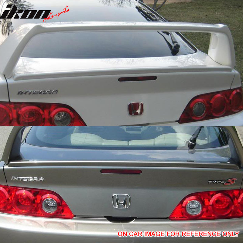 Trunk Spoiler Compatible With 2002-2006 Acura RSX, Aspec Style Unpainted CF Car Exterior Trunk Spoiler Rear Wing Tail Roof Top Lid by IKON MOTORSPORTS, 2003 2004 2005