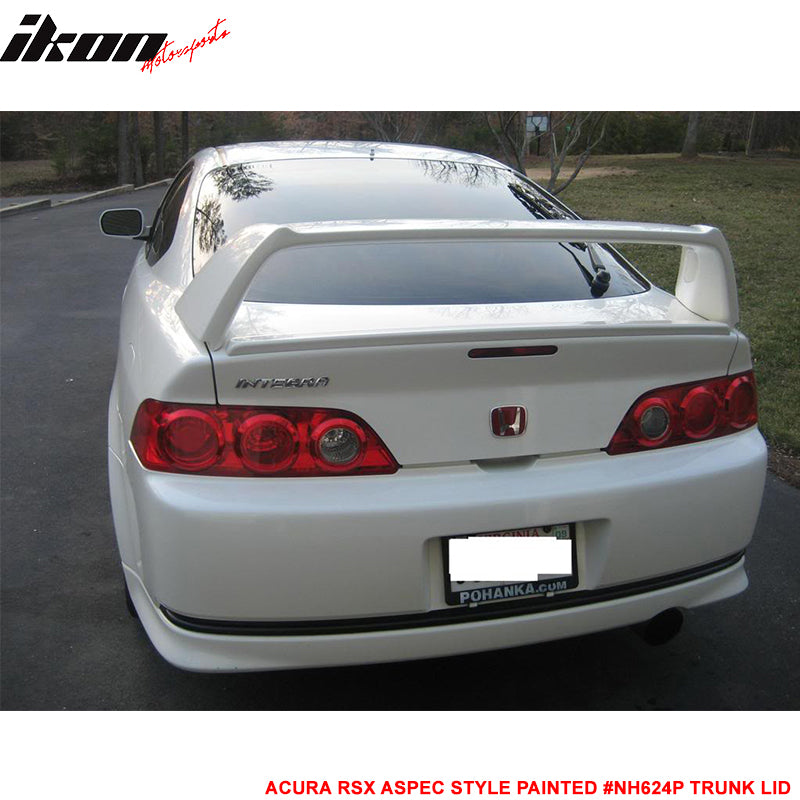 Fits 02-06 Acura RSX DC5 Type R+Aspec Style Trunk Spoiler Painted #NH624P White