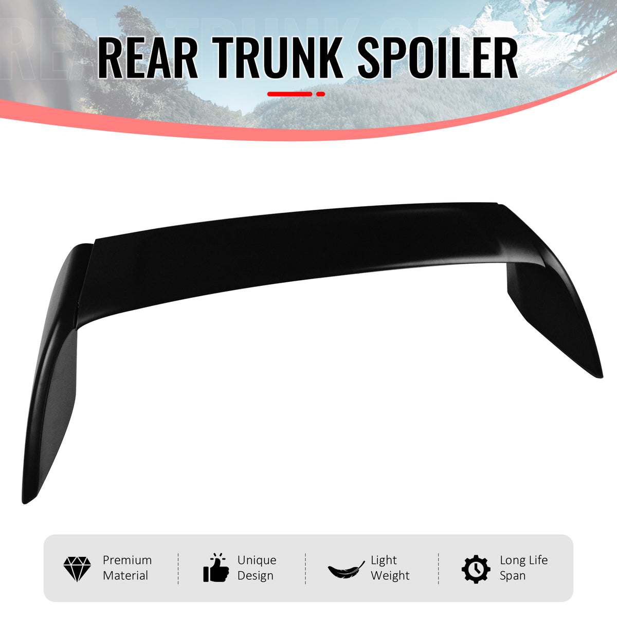 Fits 02-06 Acura RSX DC5 Type R TR Style Rear Trunk Spoiler Unpainted ABS 3PCS