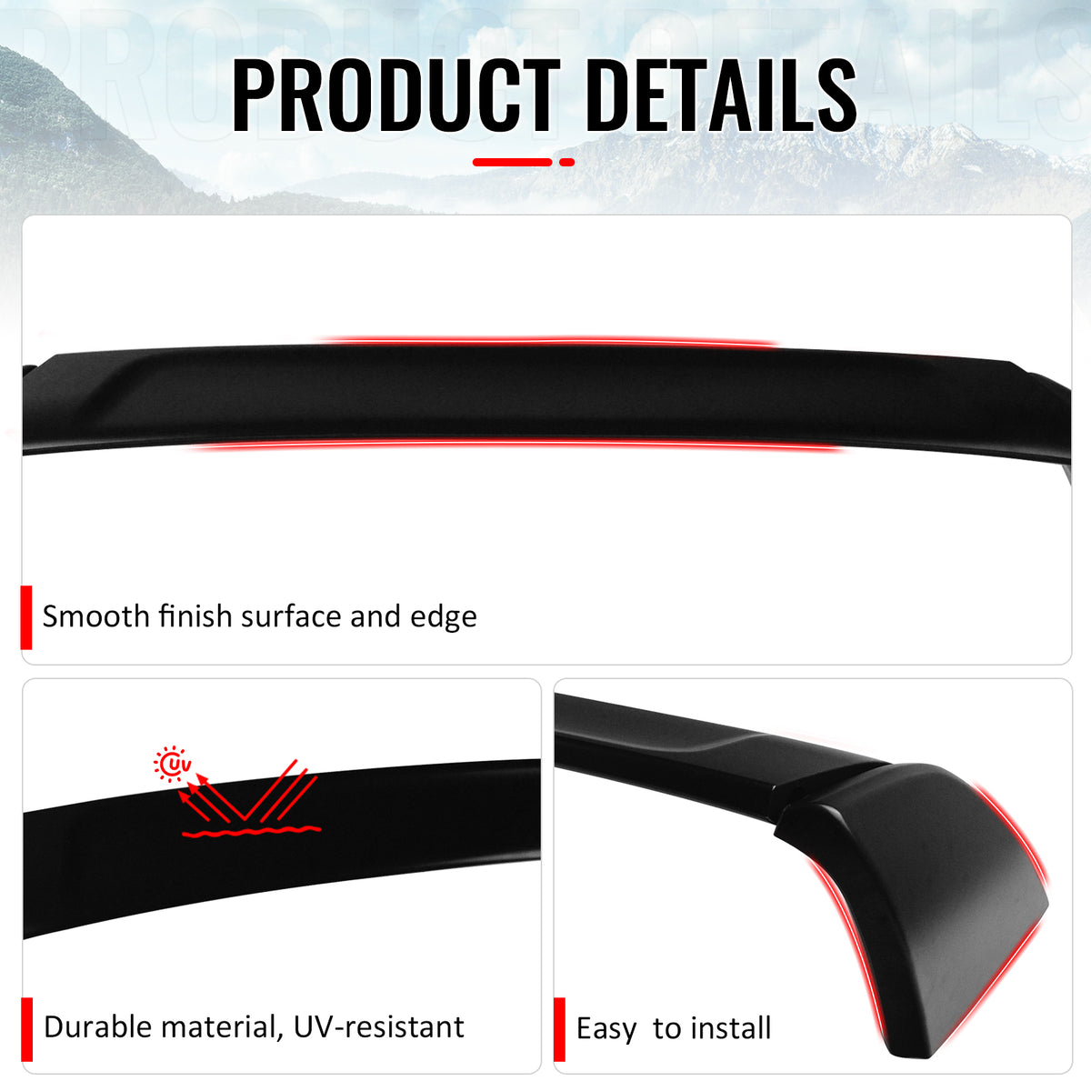 Fits 02-06 Acura RSX DC5 Type R TR Style Rear Trunk Spoiler Unpainted ABS 3PCS