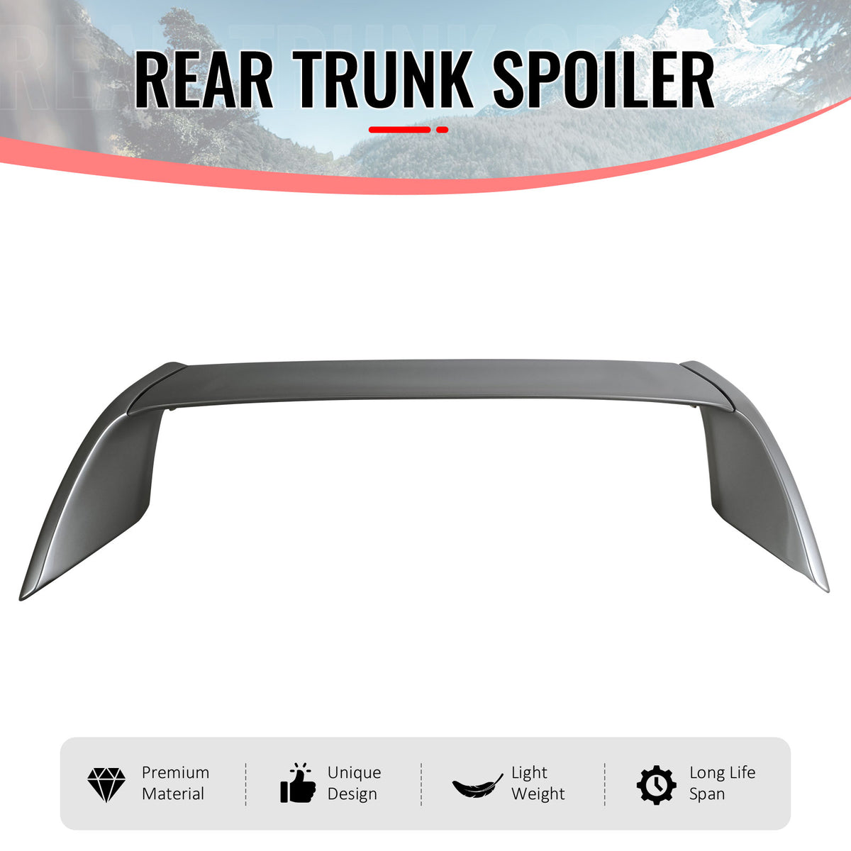 Fits 02-06 Acura RSX DC5 Type R TR Rear Trunk Spoiler Painted #NH700M Silver 3PC
