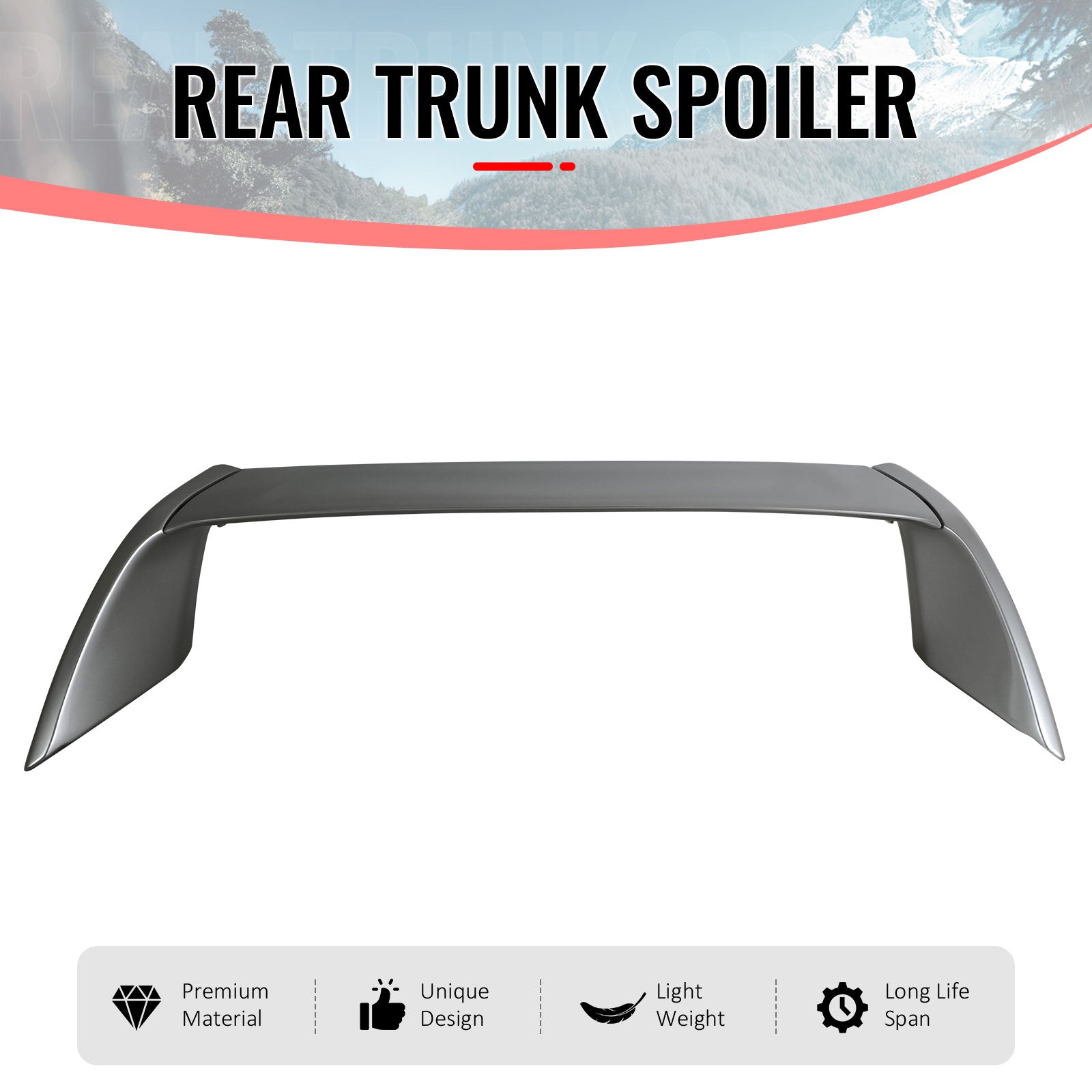 Fits 02-06 Acura RSX DC5 Type R TR Rear Trunk Spoiler Painted #NH700M Silver 3PC