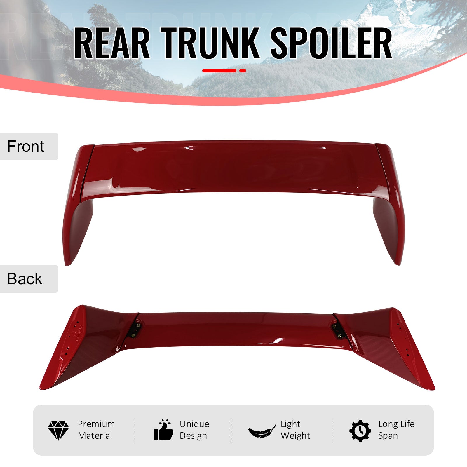 Fits 02-06 Acura RSX DC5 Type R TR Rear Trunk Spoiler Wing Painted #R81 Red 3PCS