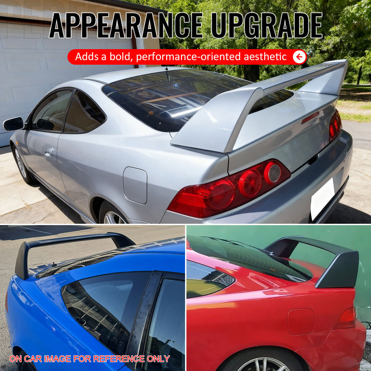 Fits 02-06 Acura RSX DC5 Type R TR Rear Trunk Spoiler Wing Painted #R81 Red 3PCS