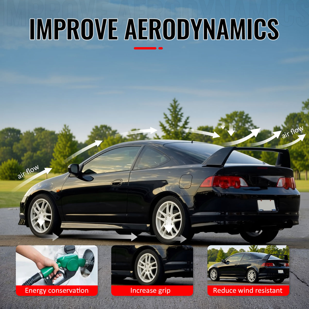 Fits 02-06 Acura RSX DC5 Type R TR Rear Trunk Spoiler Wing Painted #R81 Red 3PCS