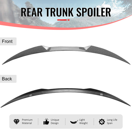 Fits 17-26 Alfa Romeo Giulia OE Style Trunk Spoiler Wing Carbon Fiber Print ABS