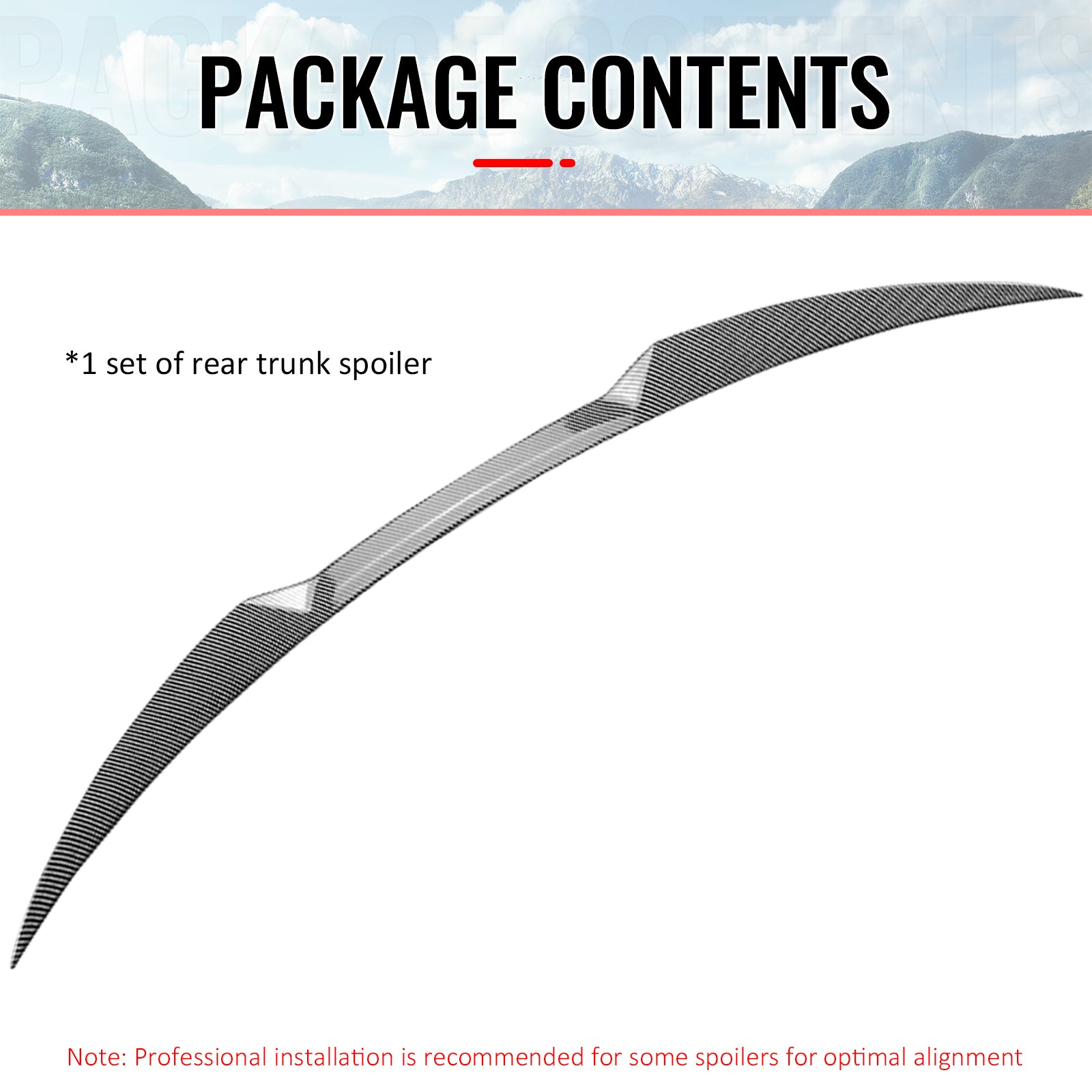 Fits 17-26 Alfa Romeo Giulia OE Style Trunk Spoiler Wing Carbon Fiber Print ABS