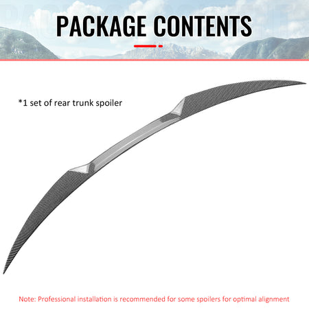 Fits 17-26 Alfa Romeo Giulia OE Style Trunk Spoiler Wing Carbon Fiber Print ABS
