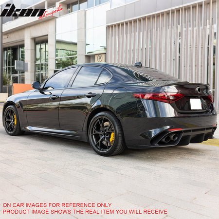 Fits 17-26 Alfa Romeo Giulia OE Style Trunk Spoiler Wing Carbon Fiber Print ABS