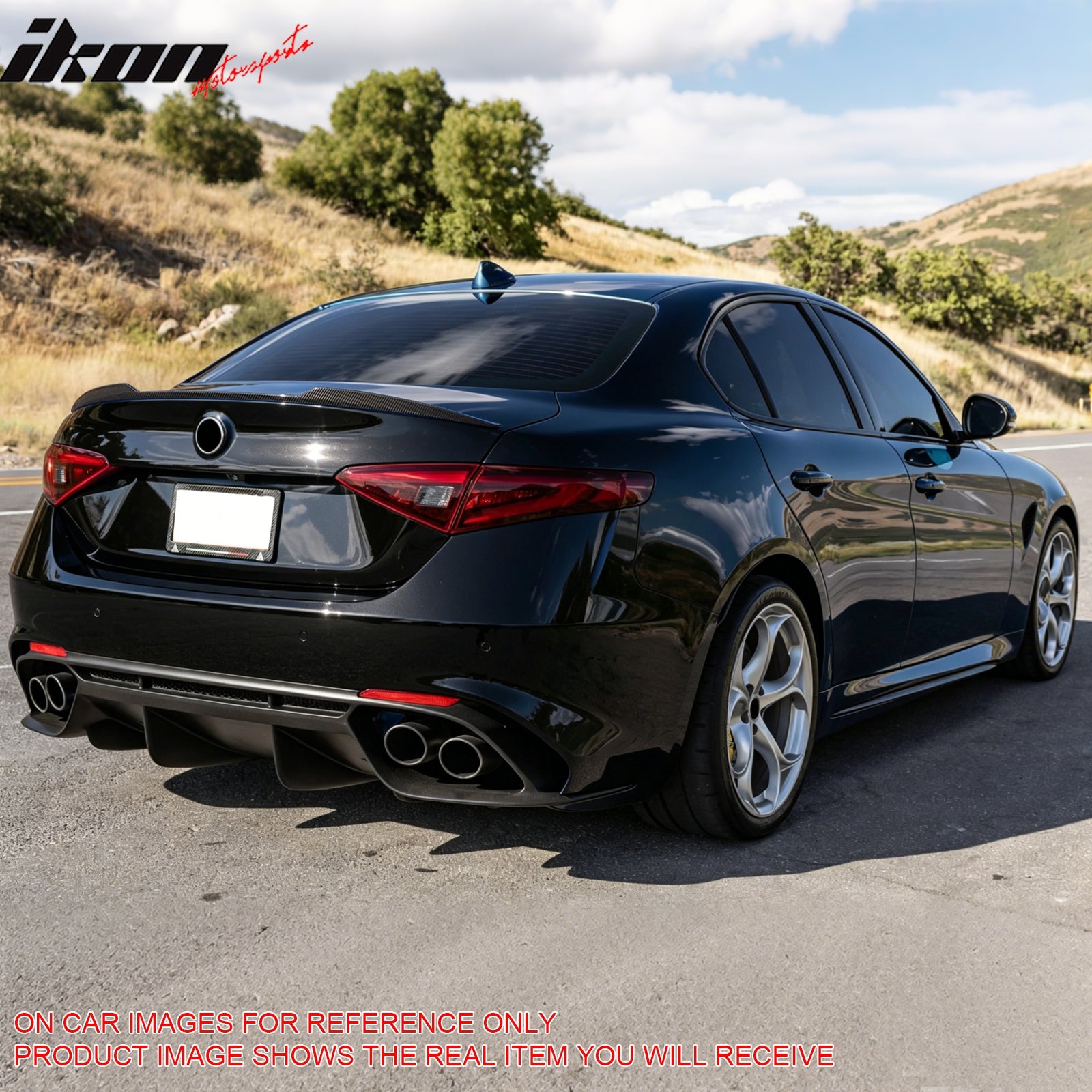 Fits 17-26 Alfa Romeo Giulia OE Style Trunk Spoiler Wing Carbon Fiber Print ABS