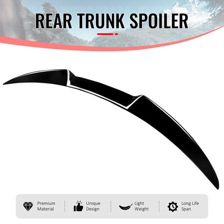 Fits 17-26 Alfa Romeo Giulia OE Style Rear Trunk Spoiler Wing Gloss Black ABS