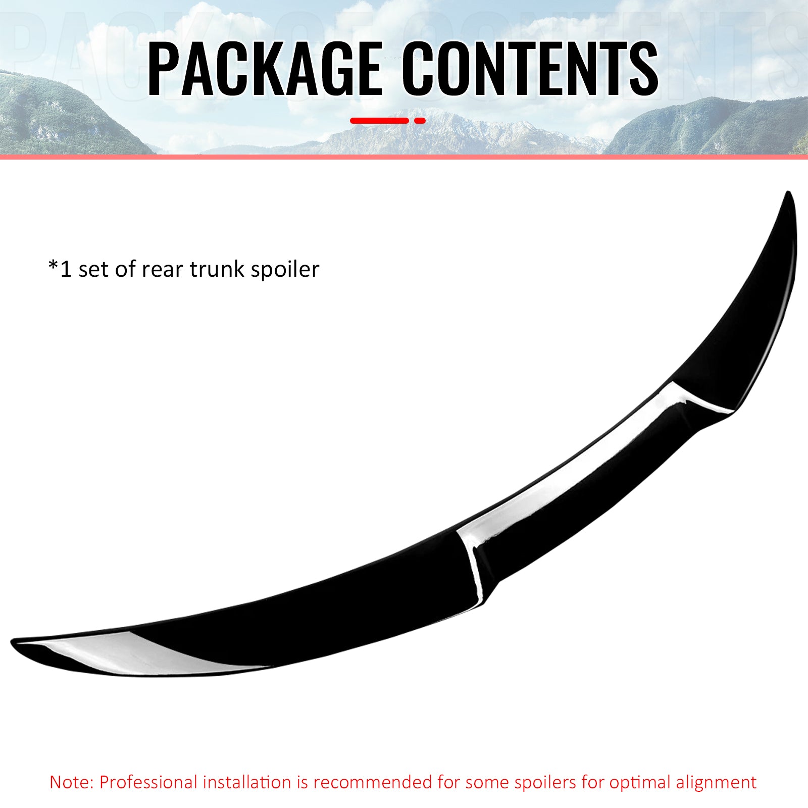 Fits 17-26 Alfa Romeo Giulia OE Style Rear Trunk Spoiler Wing Gloss Black ABS