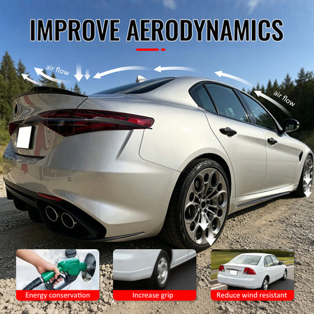 Fits 17-26 Alfa Romeo Giulia OE Style Rear Trunk Spoiler Wing Gloss Black ABS