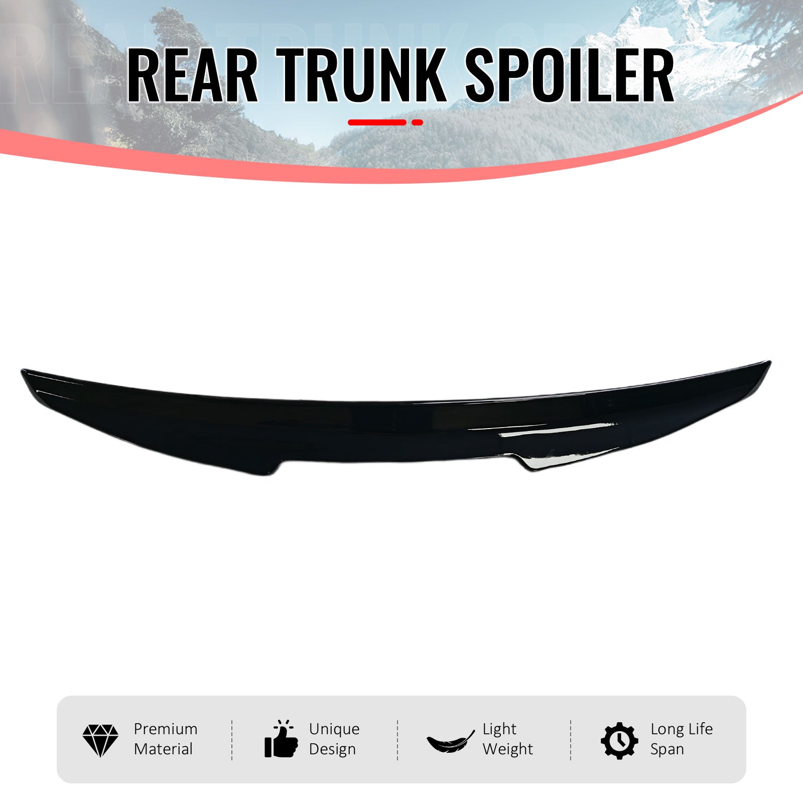 Fits 04-08 Acura TL Sedan 4DR Trunk Spoiler Gloss Black PSM Style Rear Wing ABS